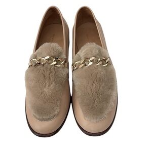 GANT Kennedii Loafer with faux fur and chain link accent, taupe/beige , size 10